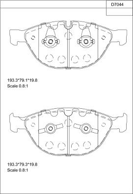 Asimco KD7044 - Bremžu uzliku kompl., Disku bremzes www.autospares.lv