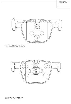 Asimco KD7006 - Bremžu uzliku kompl., Disku bremzes www.autospares.lv