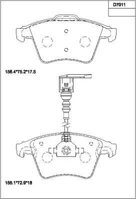 Asimco KD7011 - Bremžu uzliku kompl., Disku bremzes www.autospares.lv