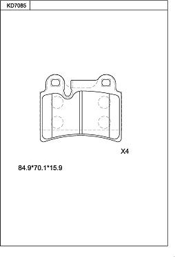 Asimco KD7085 - Bremžu uzliku kompl., Disku bremzes autospares.lv