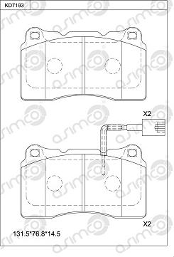 Asimco KD7193 - Bremžu uzliku kompl., Disku bremzes autospares.lv