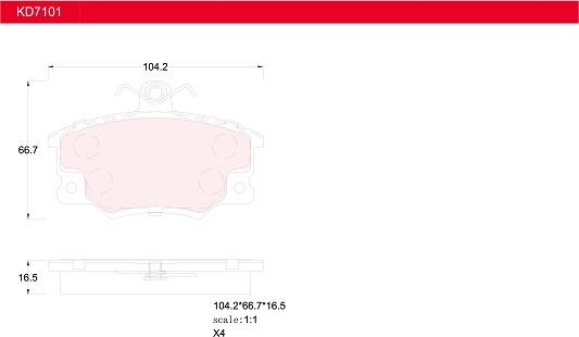 Asimco KD7101 - Тормозные колодки, дисковые, комплект www.autospares.lv