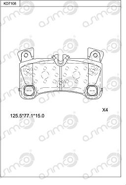 Asimco KD7108 - Bremžu uzliku kompl., Disku bremzes autospares.lv