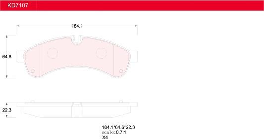 Asimco KD7107 - Тормозные колодки, дисковые, комплект www.autospares.lv