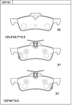 Asimco KD7123 - Тормозные колодки, дисковые, комплект www.autospares.lv