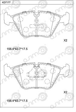 Asimco KD7177 - Bremžu uzliku kompl., Disku bremzes autospares.lv