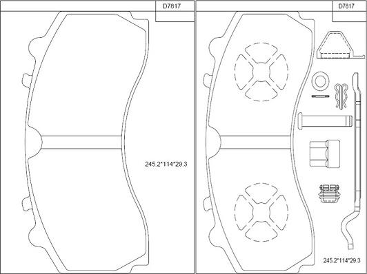 Asimco KD7817 - Brake Pad Set, disc brake www.autospares.lv