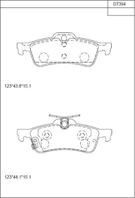 Asimco KD7394 - Bremžu uzliku kompl., Disku bremzes autospares.lv