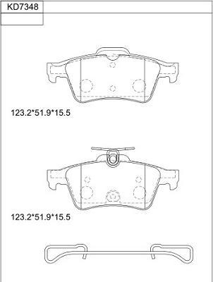 Asimco KD7348 - Тормозные колодки, дисковые, комплект www.autospares.lv