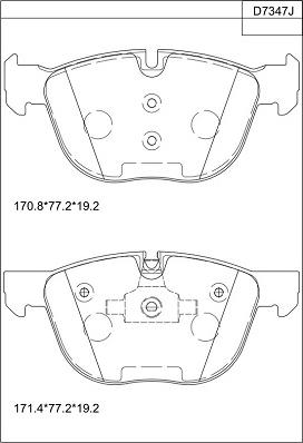 Asimco KD7347 - Bremžu uzliku kompl., Disku bremzes www.autospares.lv