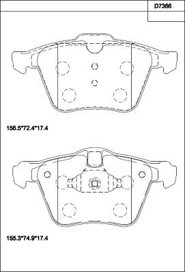 Asimco KD7366 - Bremžu uzliku kompl., Disku bremzes autospares.lv