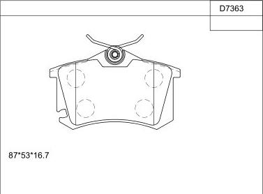 Asimco KD7363 - Тормозные колодки, дисковые, комплект www.autospares.lv