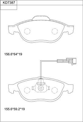 Asimco KD7387 - Тормозные колодки, дисковые, комплект www.autospares.lv