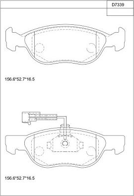 Asimco KD7339 - Bremžu uzliku kompl., Disku bremzes www.autospares.lv