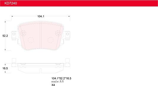 Asimco KD7240 - Bremžu uzliku kompl., Disku bremzes www.autospares.lv