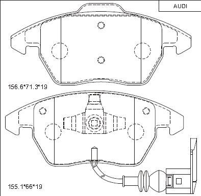 Asimco KD7791 - Bremžu uzliku kompl., Disku bremzes www.autospares.lv