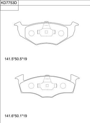 Asimco KD7753D - Тормозные колодки, дисковые, комплект www.autospares.lv