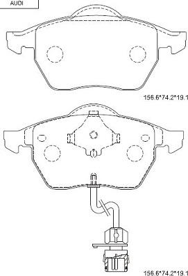 Asimco KD7705 - Тормозные колодки, дисковые, комплект www.autospares.lv