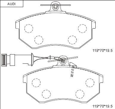 Asimco KD7700 - Brake Pad Set, disc brake www.autospares.lv