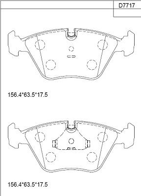 Asimco KD7717 - Brake Pad Set, disc brake www.autospares.lv