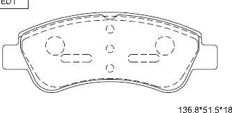 Asimco KD7734 - Тормозные колодки, дисковые, комплект www.autospares.lv