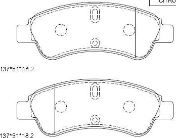 Asimco KD7722 - Тормозные колодки, дисковые, комплект www.autospares.lv