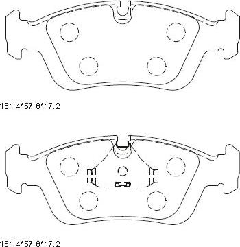 Asimco KD7774 - Тормозные колодки, дисковые, комплект www.autospares.lv