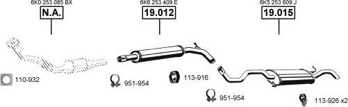 Asmet SE190715 - Izplūdes gāzu sistēma www.autospares.lv