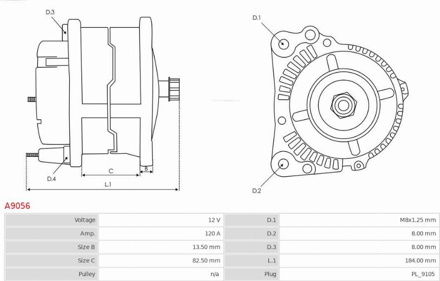 AS-PL A9056 - Ģenerators www.autospares.lv