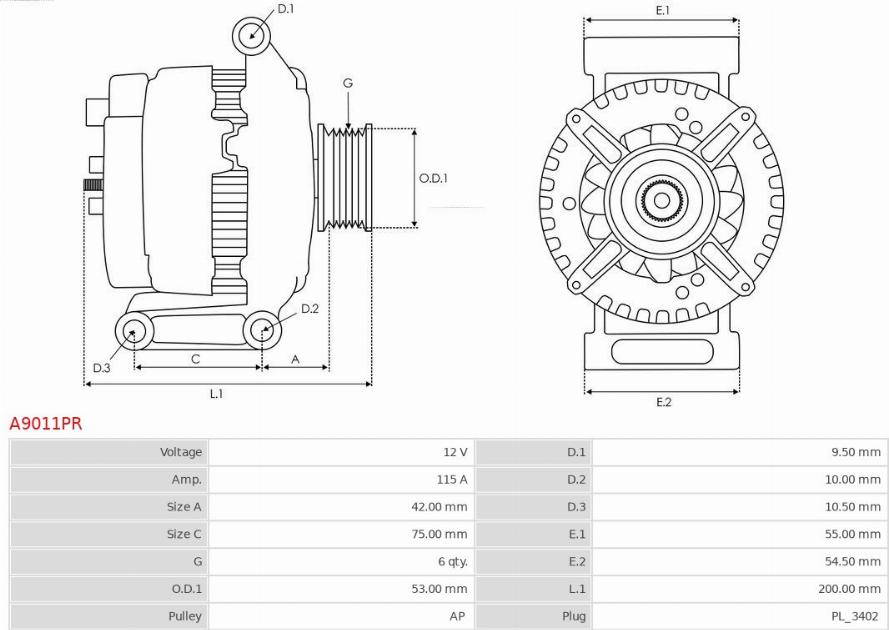 AS-PL A9011PR - Ģenerators autospares.lv