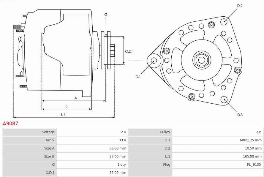 AS-PL A9087 - Ģenerators www.autospares.lv