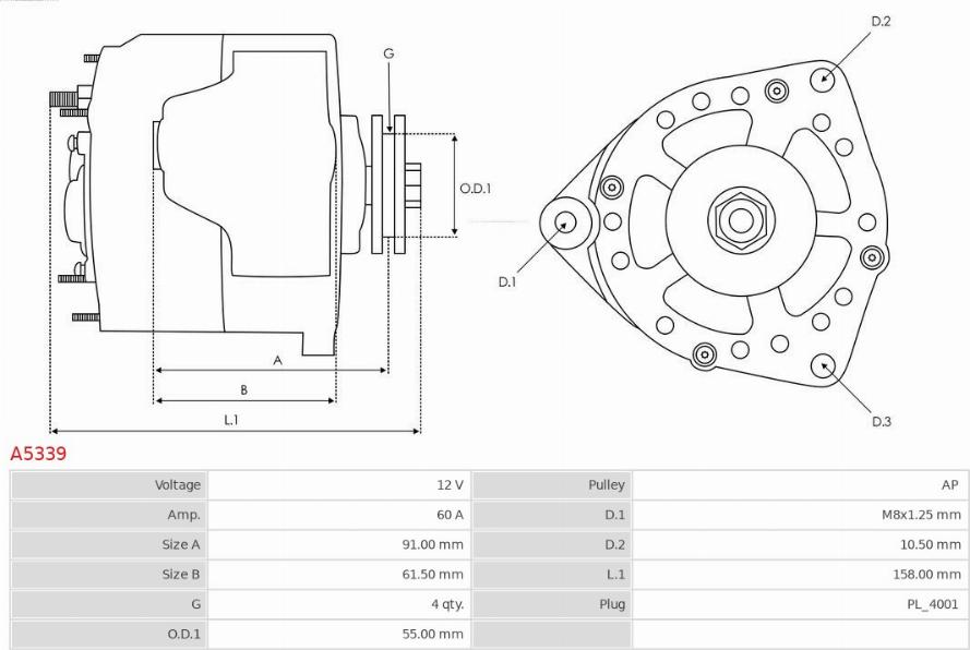 AS-PL A5339 - Alternator www.autospares.lv