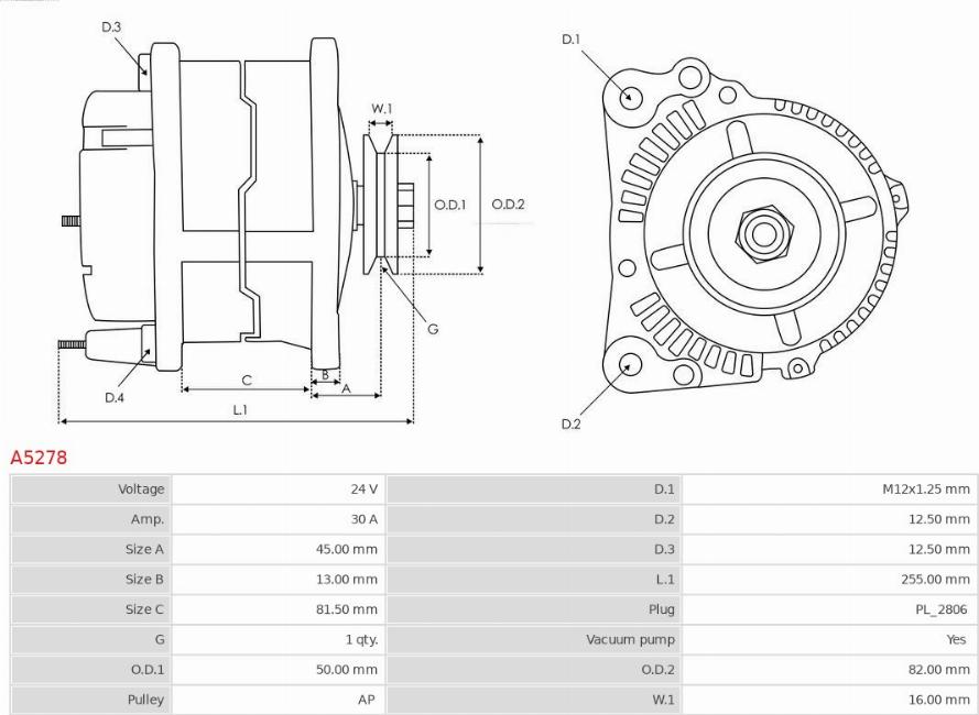 AS-PL A5278 - Ģenerators autospares.lv