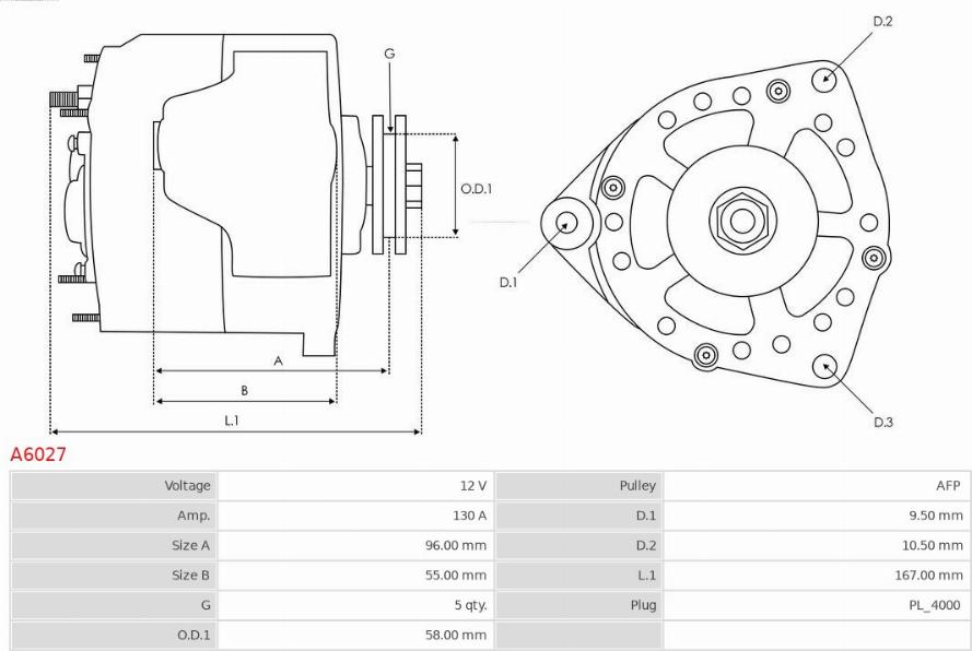 AS-PL A6027 - Генератор www.autospares.lv