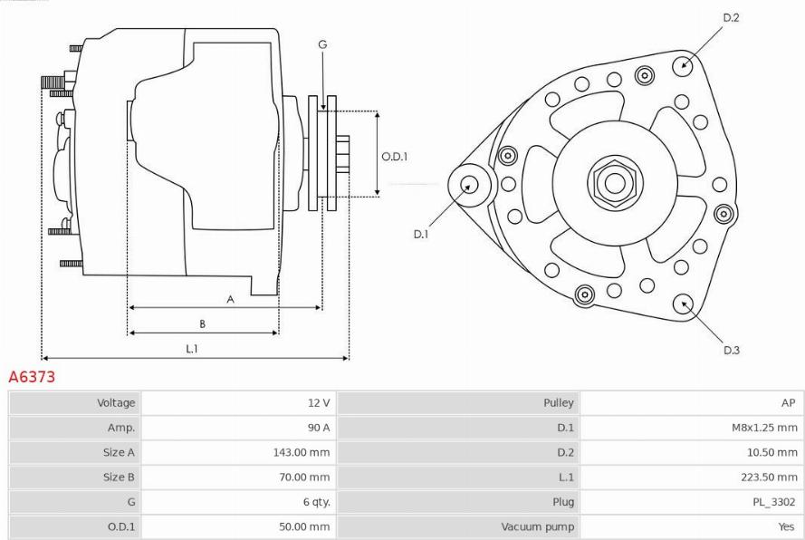 AS-PL A6373 - Ģenerators www.autospares.lv