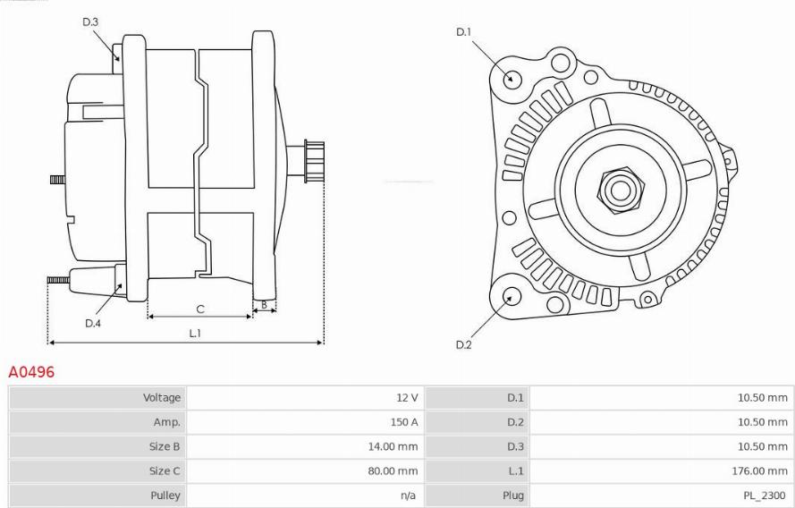 AS-PL A0496 - Ģenerators www.autospares.lv