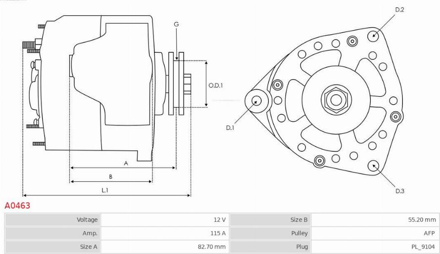 AS-PL A0463 - Ģenerators www.autospares.lv