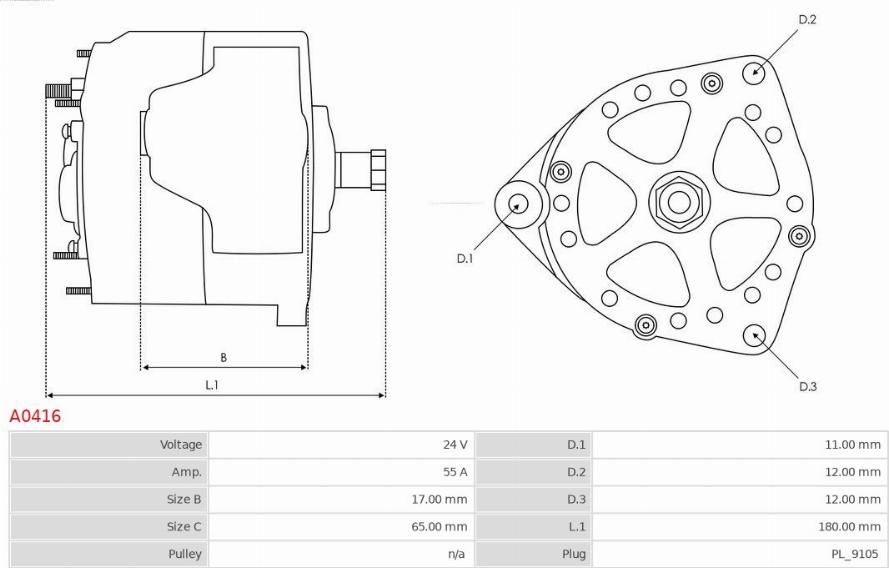 AS-PL A0416 - Alternator www.autospares.lv