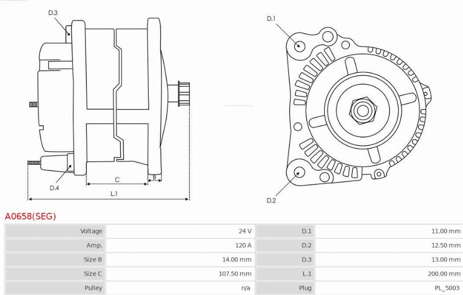 AS-PL A0658(SEG) - Ģenerators www.autospares.lv