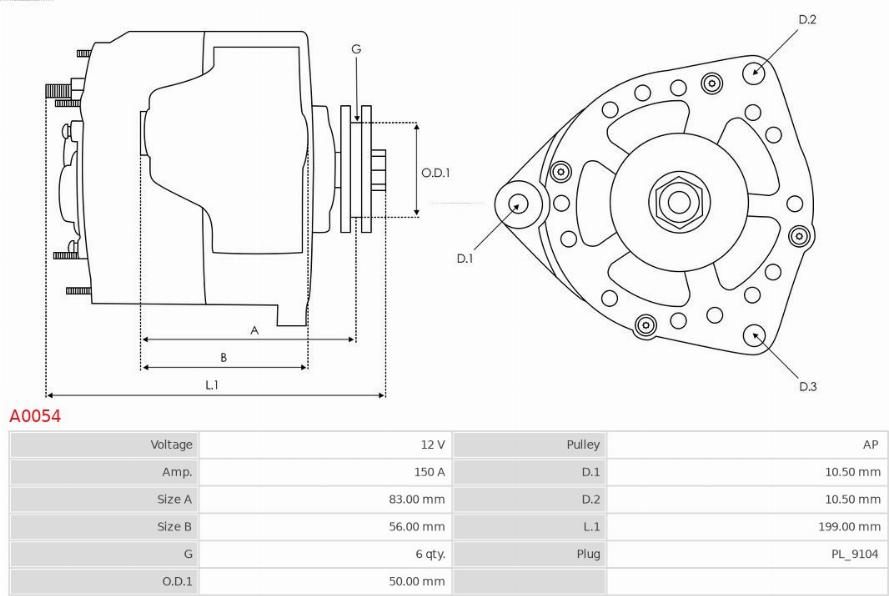 AS-PL A0054 - Ģenerators autospares.lv