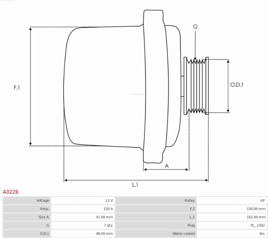 AS-PL A0226 - Ģenerators autospares.lv