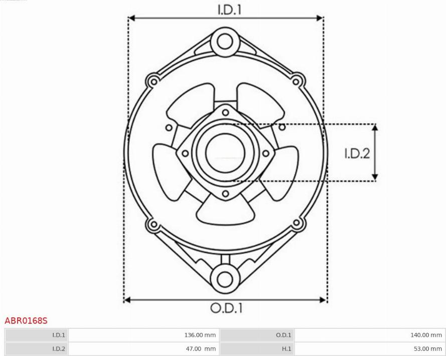 AS-PL ABR0168S - Кронштейн, фланец привода генератора www.autospares.lv