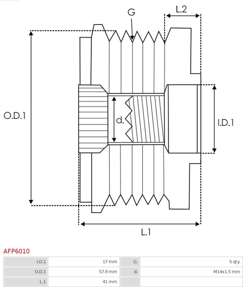 AS-PL AFP6010 - Piedziņas skriemelis, Ģenerators www.autospares.lv