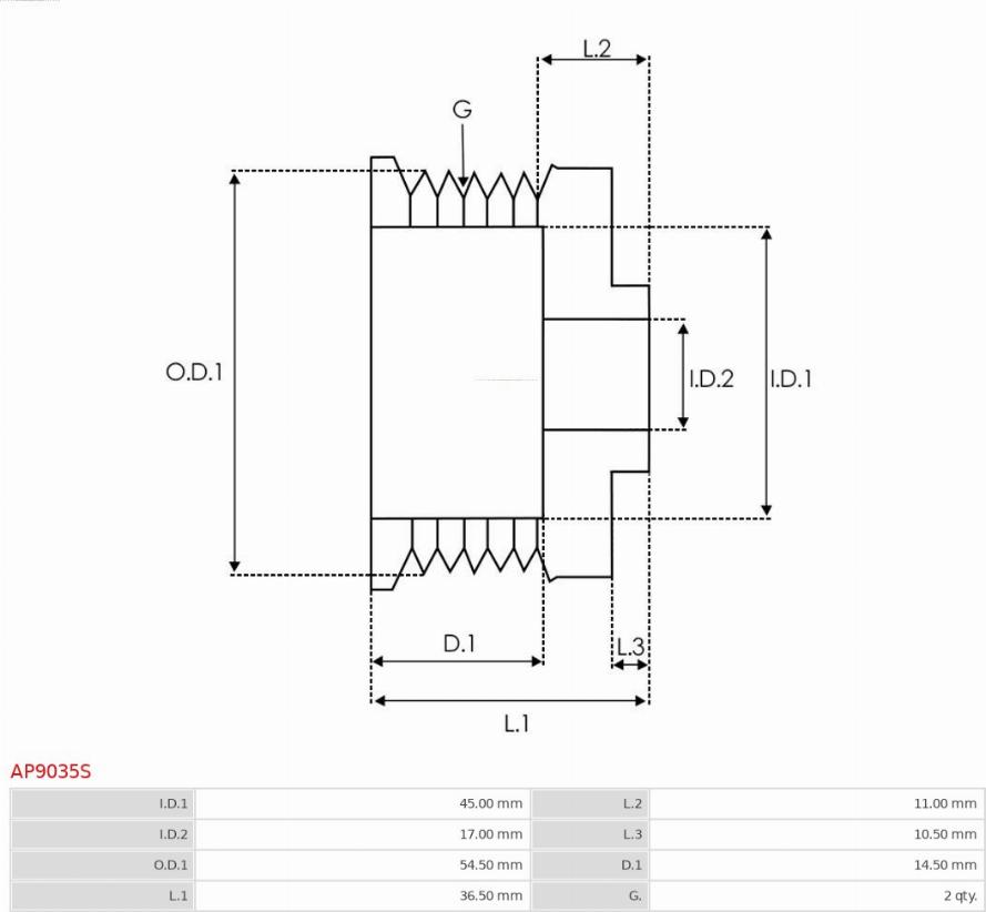 AS-PL AP9035S - Piedziņas skriemelis, Ģenerators www.autospares.lv