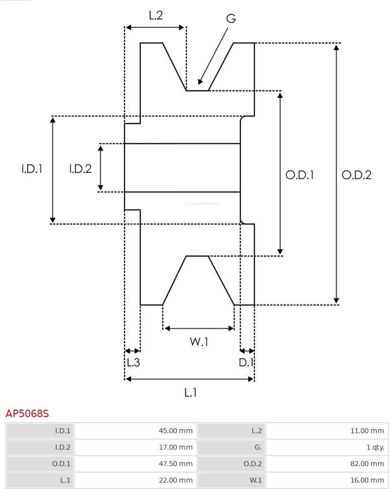 AS-PL AP5068S - Piedziņas skriemelis, Ģenerators www.autospares.lv