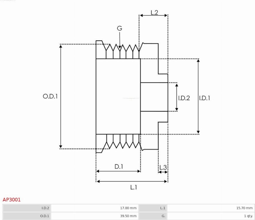 AS-PL AP3001 - Piedziņas skriemelis, Ģenerators autospares.lv