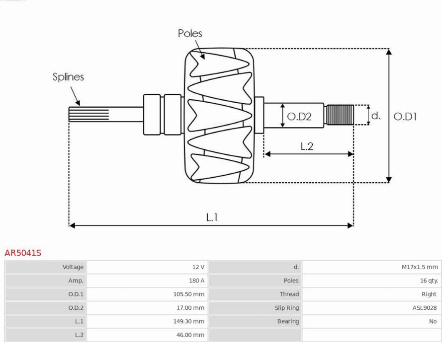 AS-PL AR5041S - Rotors, Ģenerators www.autospares.lv