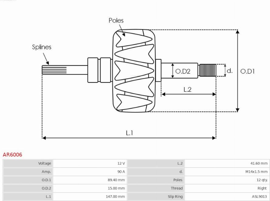 AS-PL AR6006 - Rotors, Ģenerators www.autospares.lv