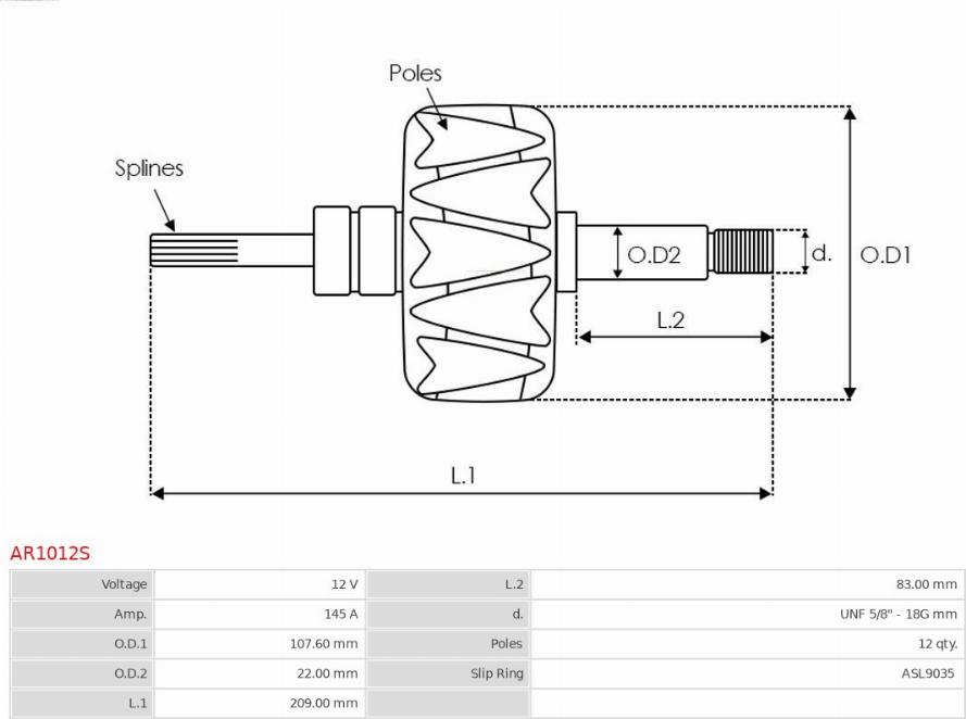 AS-PL AR1012S - Rotors, Ģenerators www.autospares.lv