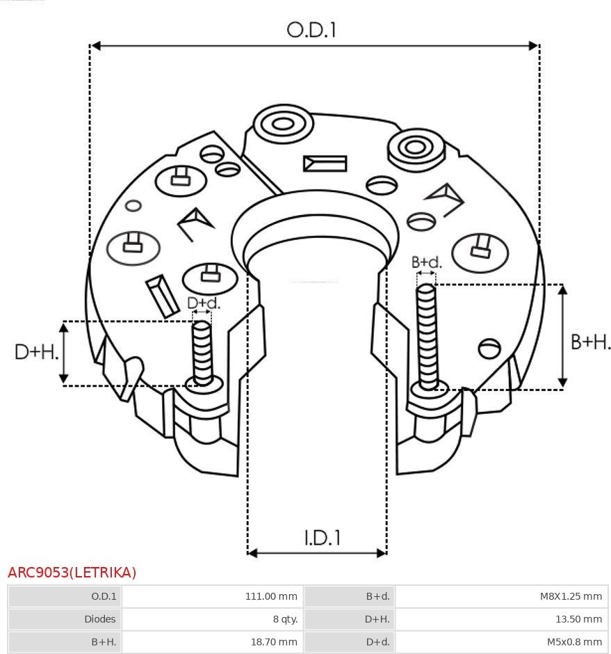 AS-PL ARC9053(LETRIKA) - Taisngriezis, Ģenerators www.autospares.lv